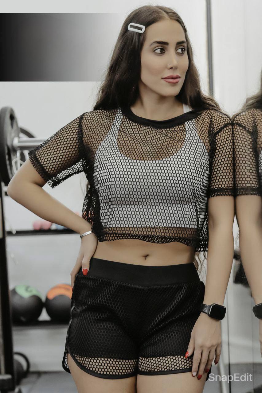 ست ورزشی زنانه مدل توری زنانه کد 0523
