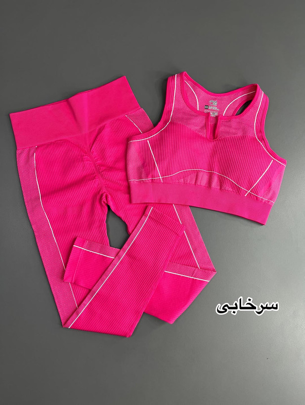 ست نیمتنه و لگ ورزشی زنانه مدل سیملس کبریتی گرم بالا کد 0553