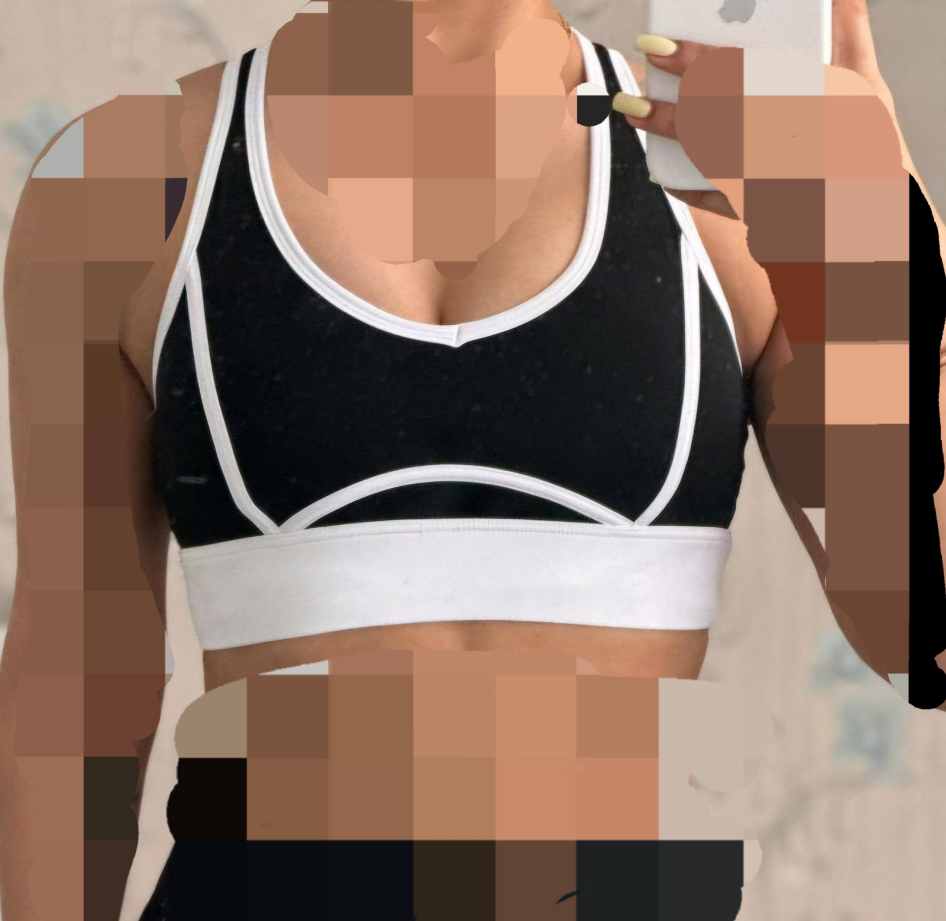 نیمتنه ی ورزشی زنانه مدل اسلیم افکت نوار دوزی شده برند cocogym کد 0246