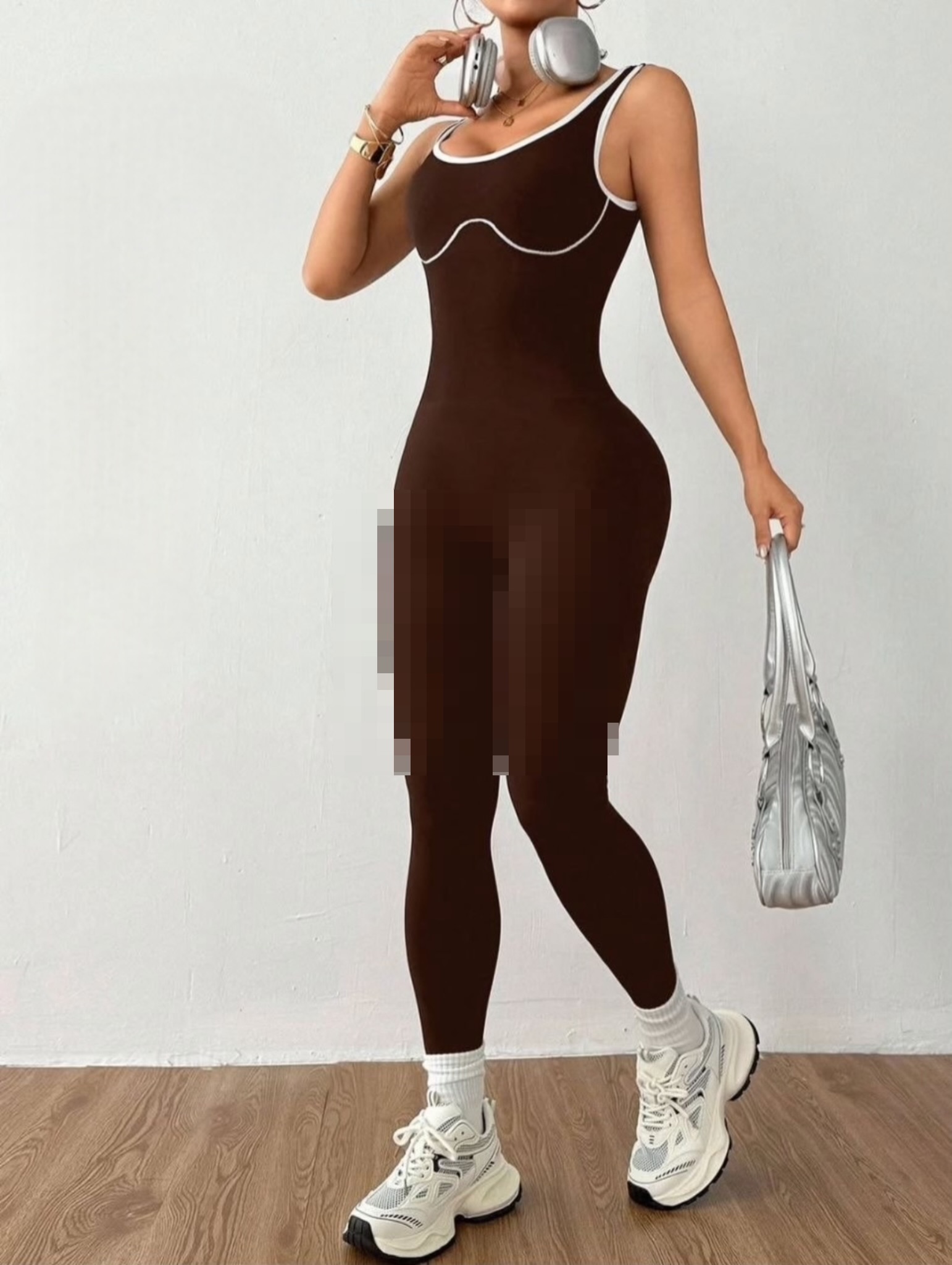 اورال ورزشی زنانه مدل سیملس نوار دوزی شده پشت چین دار کد 0441